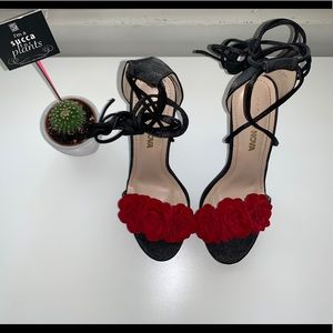 Fashion Nova red roses heels